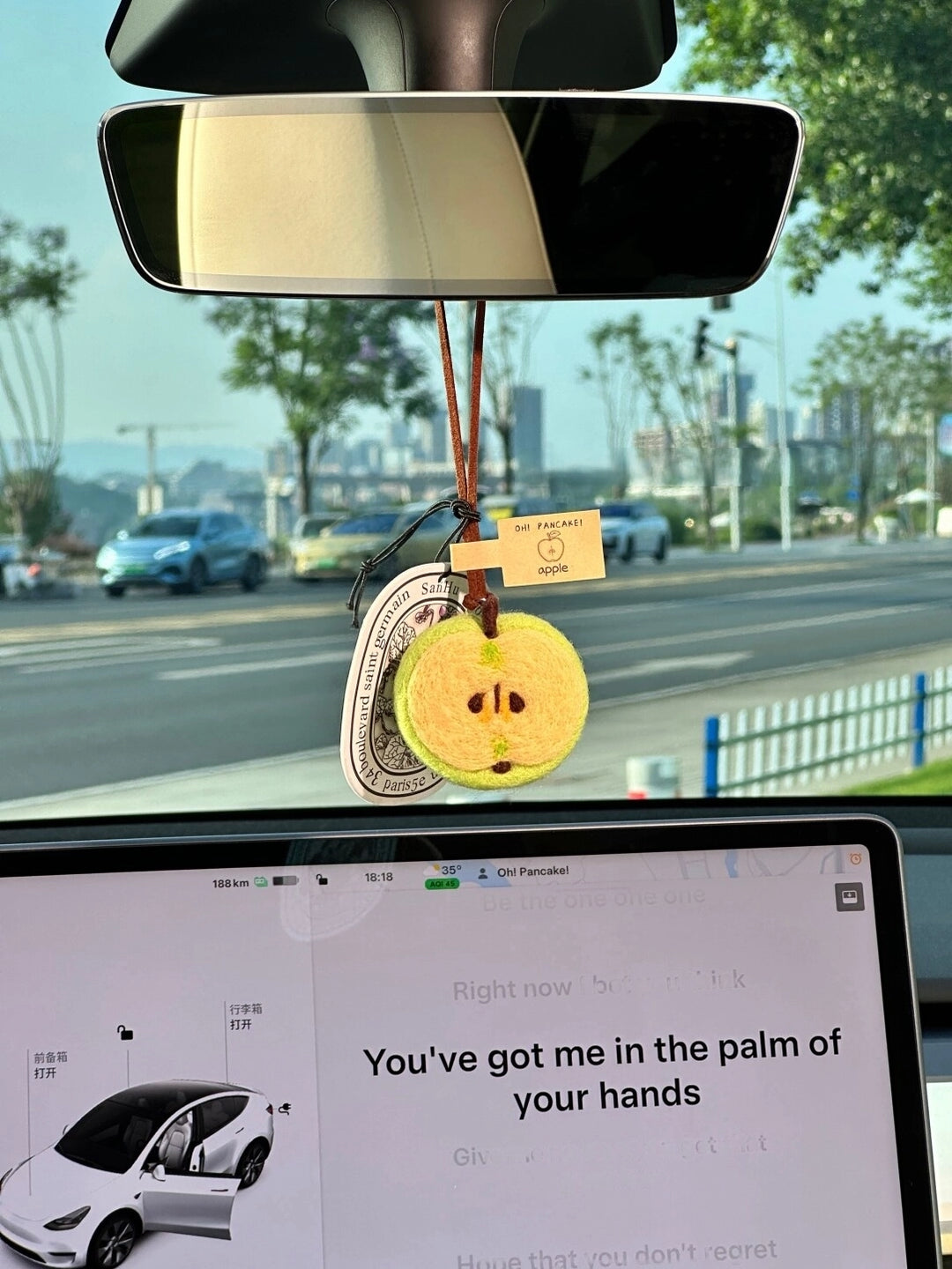 Felted Halfed Apple Charm