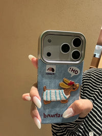 Winter Cowboy Puppy Embroidered Phone Case - TRLab Shop