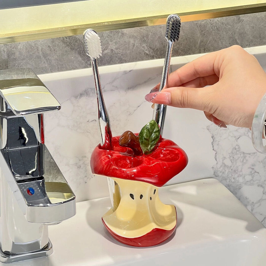 Ceramic Apple Core Toothbrush Holder - TRLab Shop