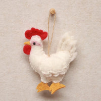 Felted Colorful & White Rooster Charm - TRLab Shop