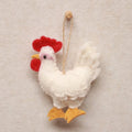 Felted Colorful & White Rooster Charm - TRLab Shop