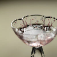 Pink Sakura Blossom glassware by TRLab Shop featuring delicate sakura flower design on clear glass for elegant drinking.