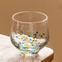 Colorful Polka-Dot Hammered Glass Cup