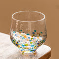 Colorful Polka-Dot Hammered Glass Cup