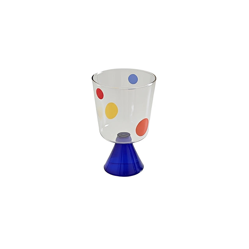 Colorful Polka-Dot Glass Goblet