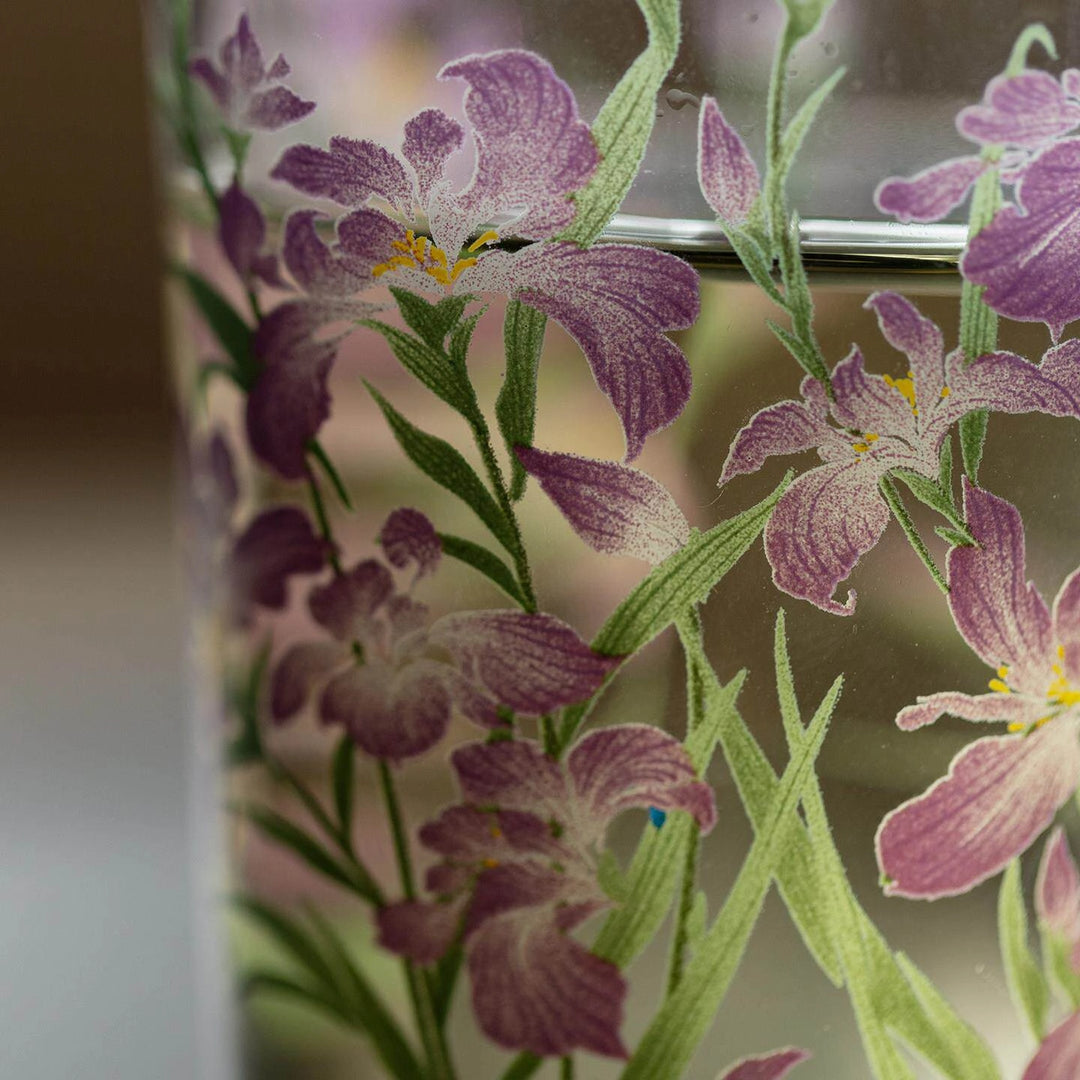 Purple-Pink Iris Glass Tumbler