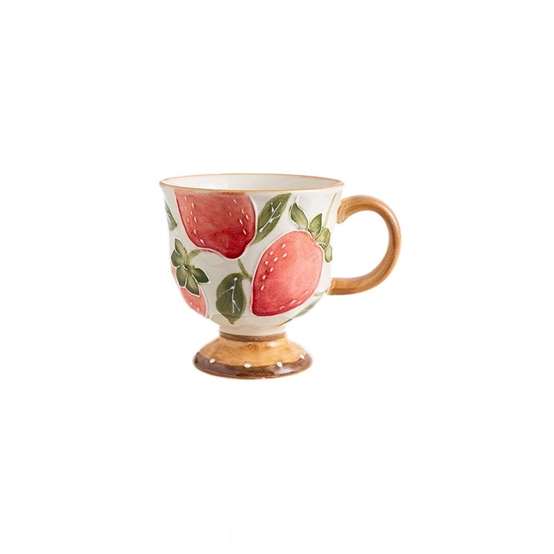 Floral Wildness Embossed Ceramic Cup