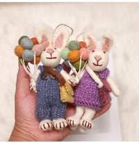 Felted Rabbits Charm