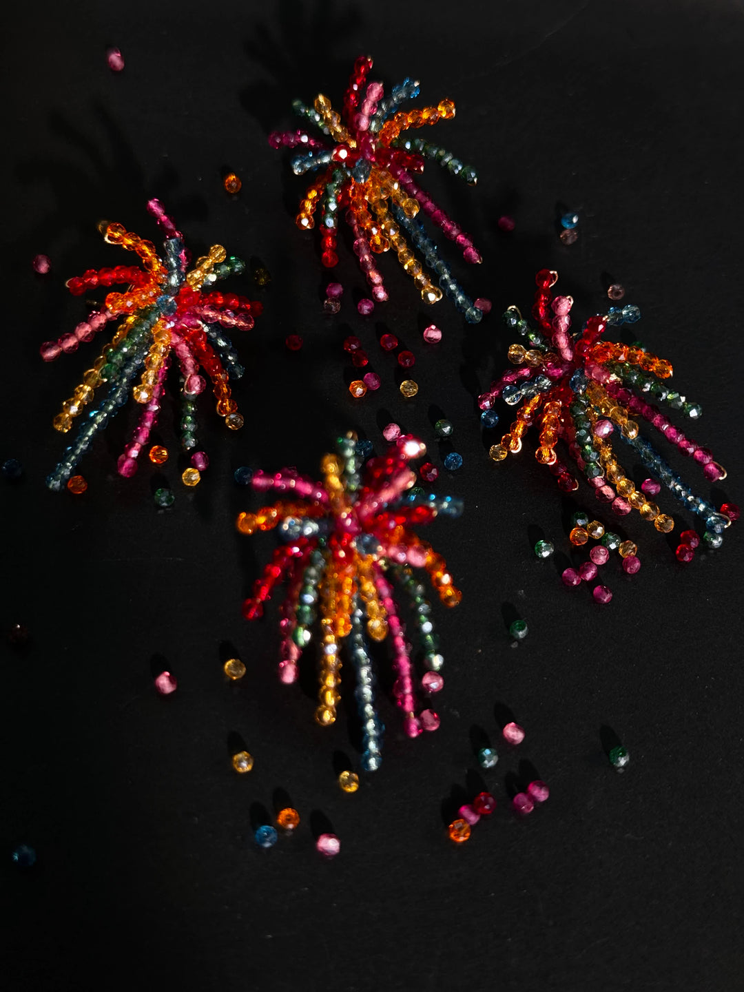 New Year's Fireworks Beaded Earrings