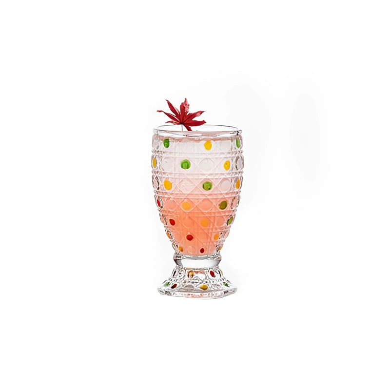 Colorful Polka-Dot Textured Glass