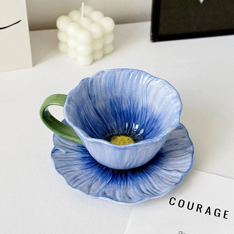 Floral Ceramic Cup & Saucer Set - TRLab Shop