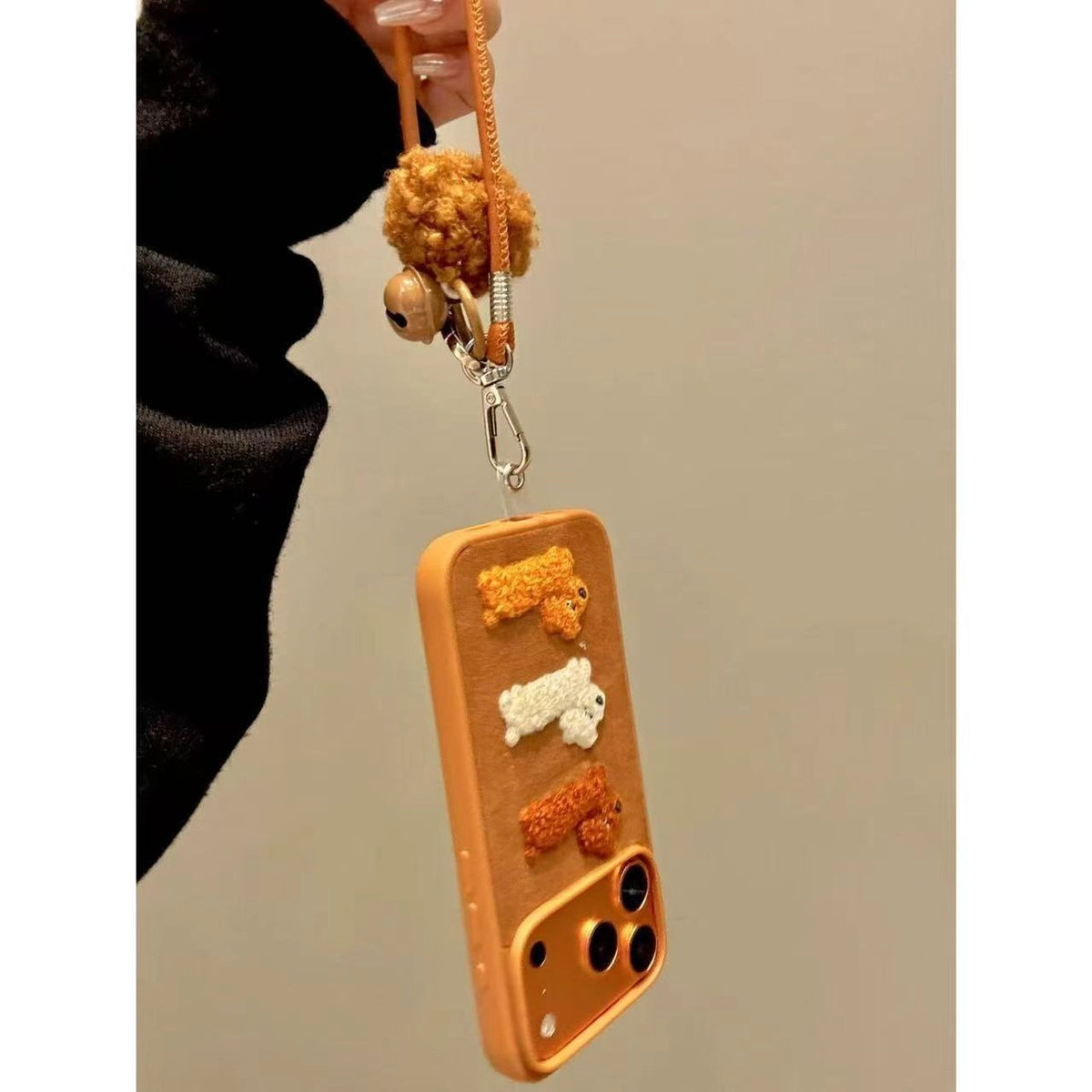 Autumn Puppy Embroidered Phone Case - TRLab Shop