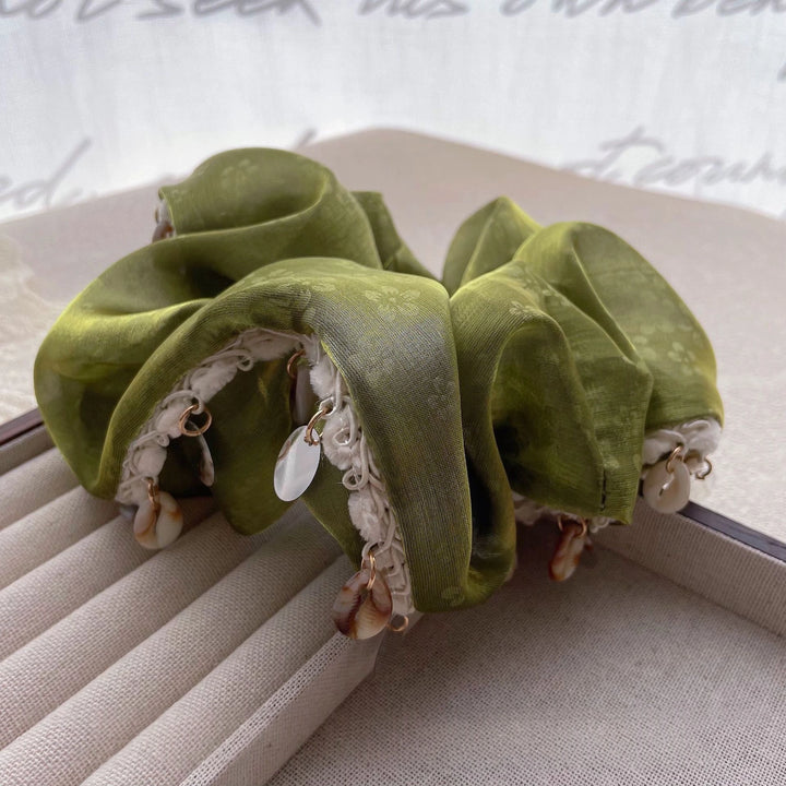 Green Sea Breeze Wavy Hem Scrunchie - TRLab Shop