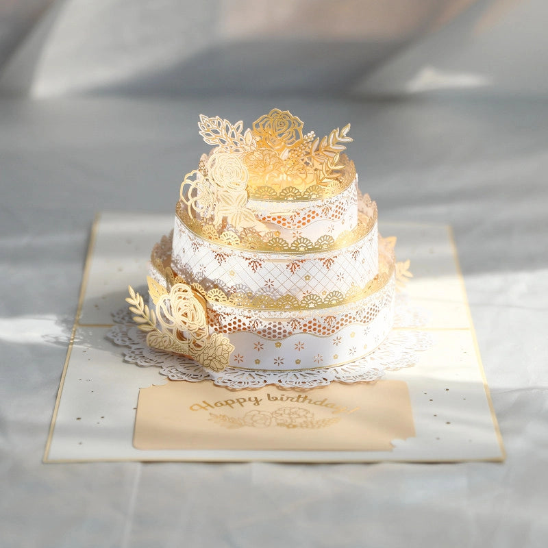 Birthday Cake 3D Pop Up Paper Art Greeting Card