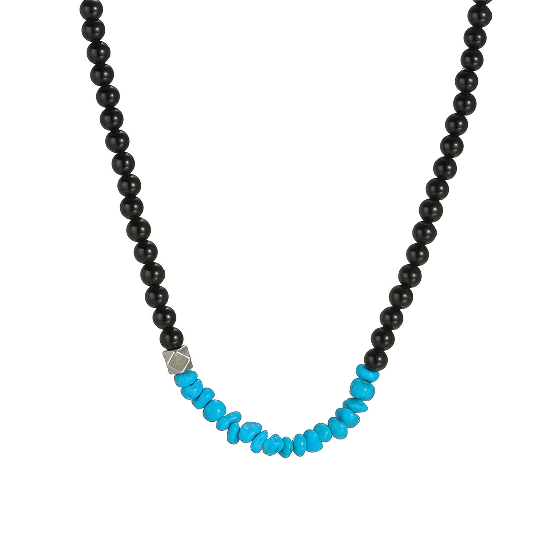 Black Onyx and Turquoise Beaded Necklace
