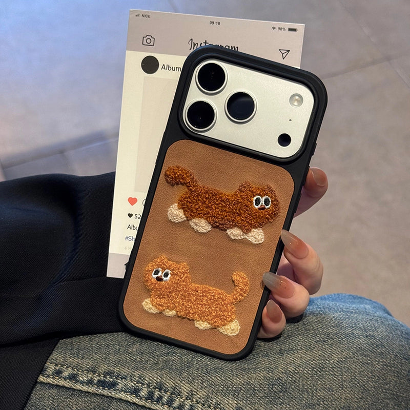 Dachshund & Garfield Embroidered Phone Case - TRLab Shop