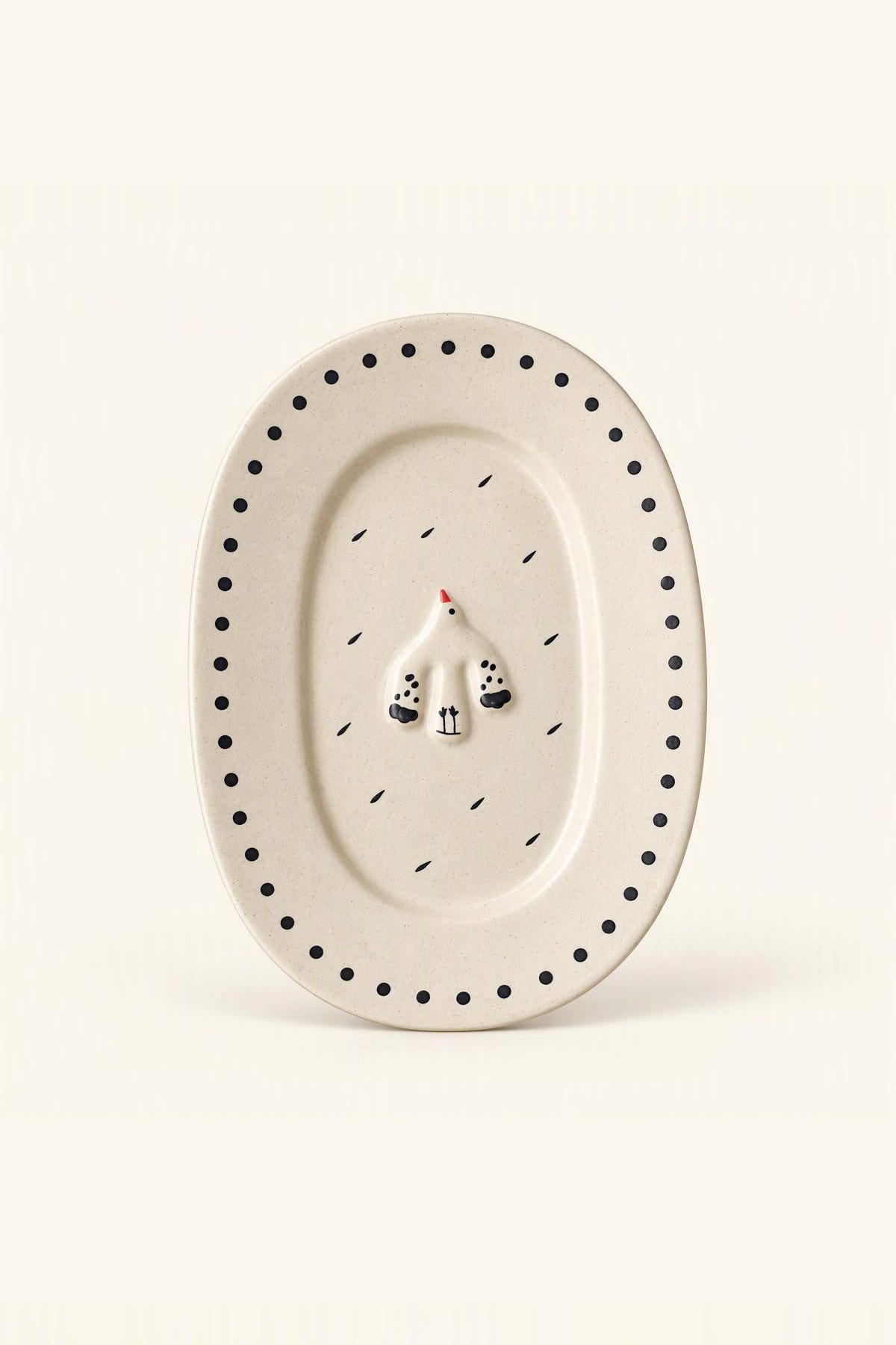 Rain Bird White Ceramic Plate & Bowl