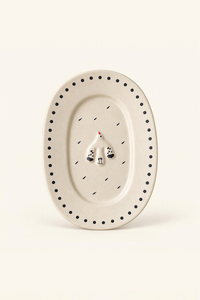 Rain Bird White Ceramic Plate & Bowl