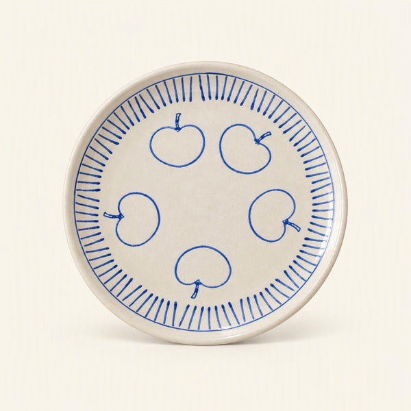 Blue Sketch Pedestal Ceramic Plate