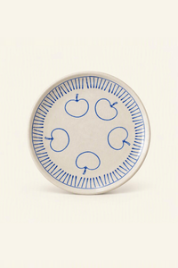Blue Sketch Pedestal Ceramic Plate