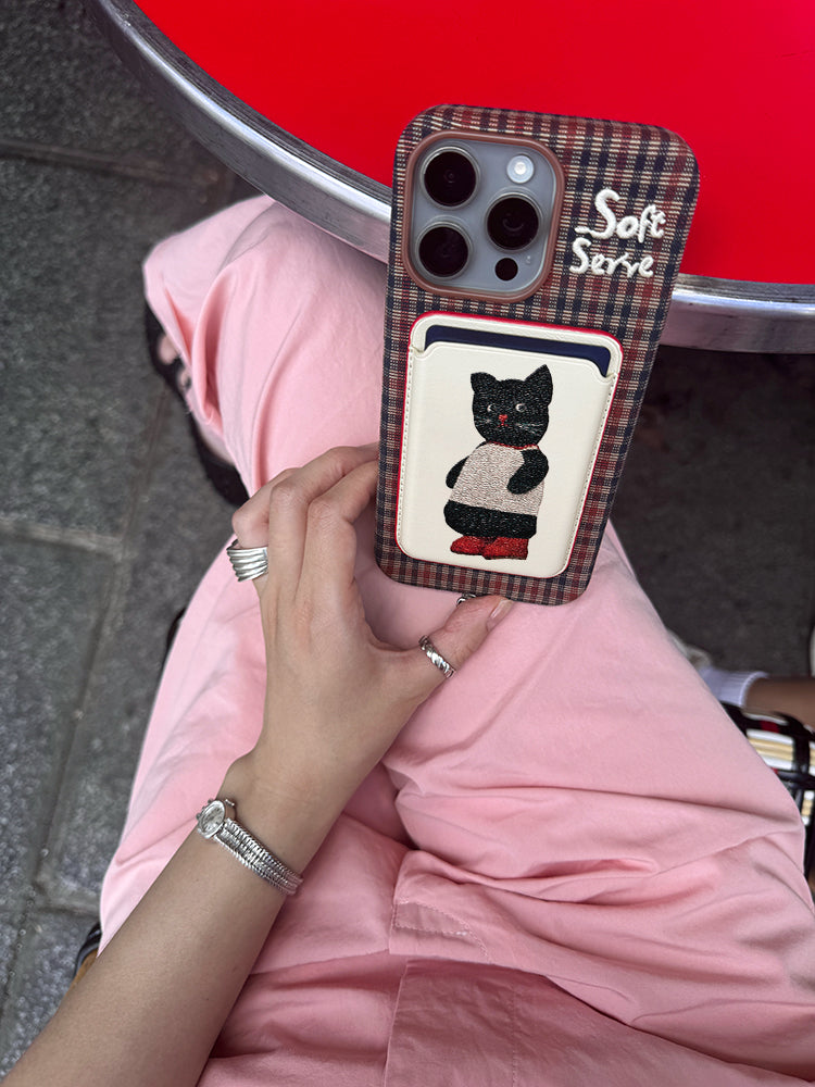 Black Cat & Apple MagSafe Card Holder - TRLab Shop