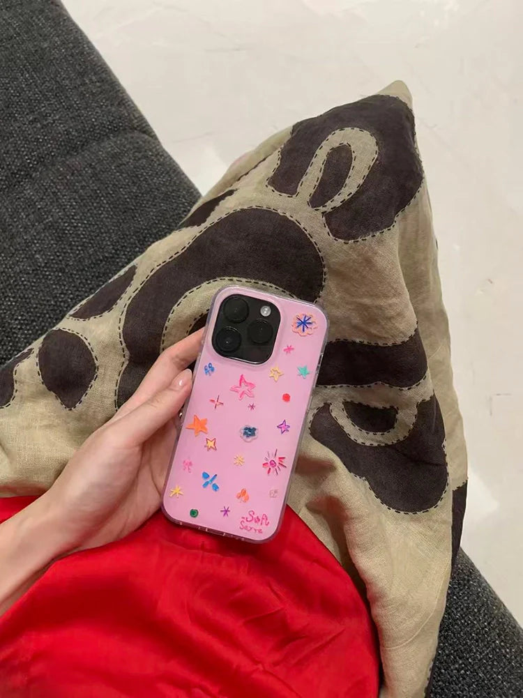 Crayon Stars Hand-Drawn Phone Case - TRLab Shop