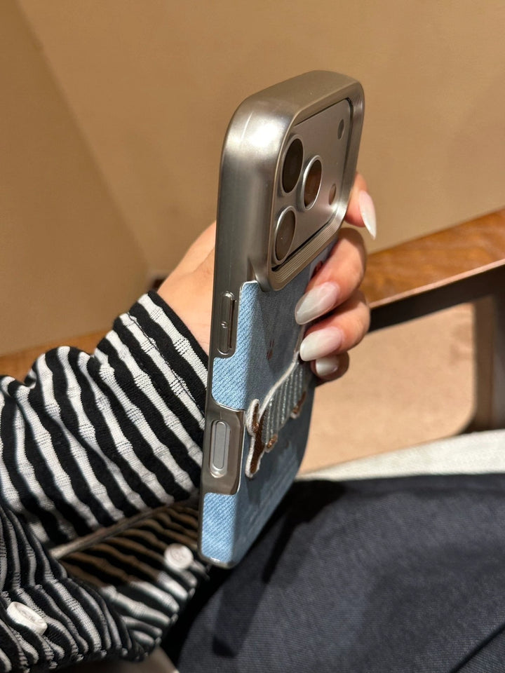 Winter Cowboy Puppy Embroidered Phone Case - TRLab Shop