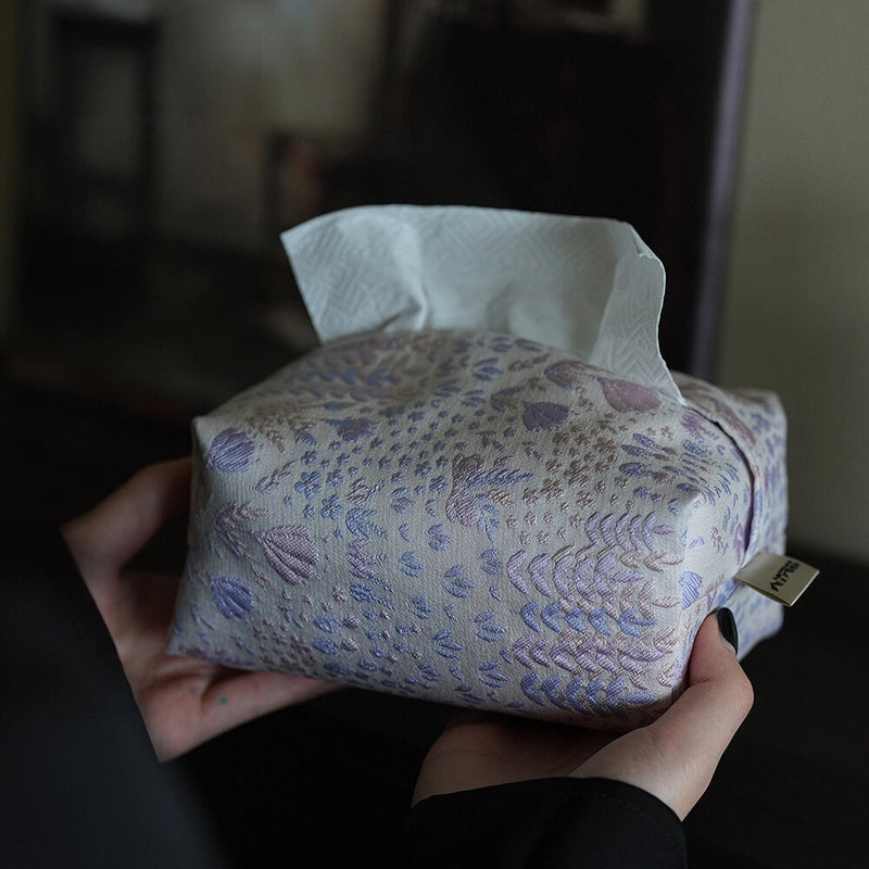 Purple-pink oil painting style tissue pack with floral design, featuring soft colors and artistic pattern from TRLab Shop.