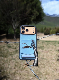 Embroidered Tent Phone Case by TRLab Shop featuring colorful tent embroidery on a protective smartphone cover.