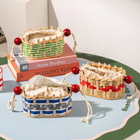 Woven Wood and Rattan Drawstring Tissue Box - TRLab Shop