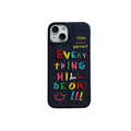 Colorful embroidered phone case with letter designs, featuring vibrant thread details and protective edges.