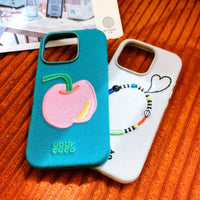 Cute fairy tale embroidered phone case by TRLab Shop featuring colorful fairy tale design and protective fabric cover.