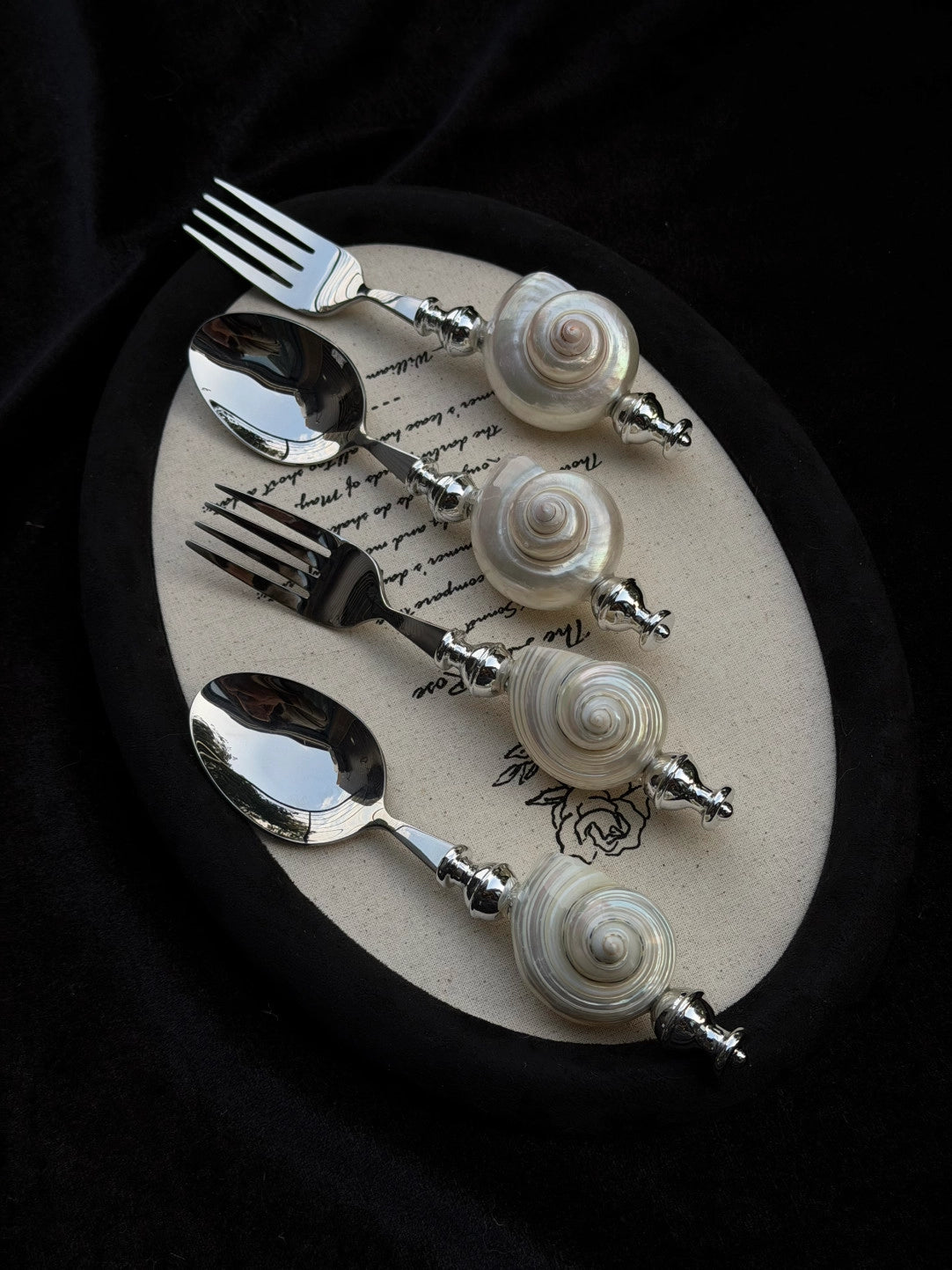 Moonlight Pearl Conch Stainless Steel Spoon & Fork - TRLab Shop
