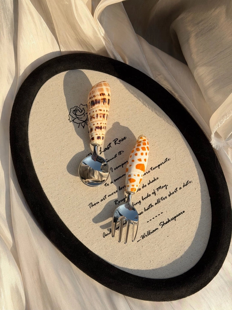 Natural Conch Stainless Steel Spoon & Fork - TRLab Shop