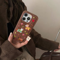 Embroidery pony phone case by TRLab Shop featuring colorful stitched pony design on durable phone cover.