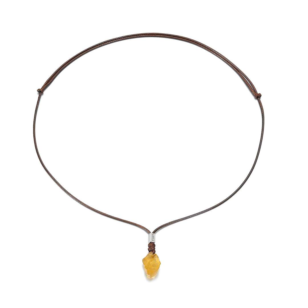 Brazilian Citrine Leather Cord Necklace