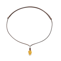Brazilian Citrine Leather Cord Necklace