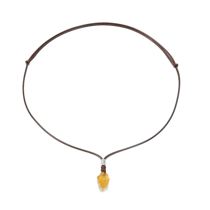 Brazilian Citrine Leather Cord Necklace