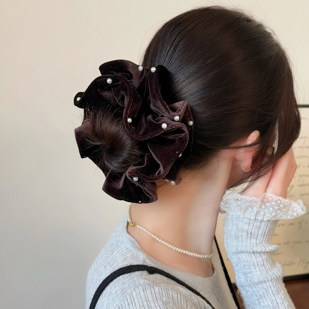 Pearls Scattered Starlight Wavy Hem Scrunchie - TRLab Shop