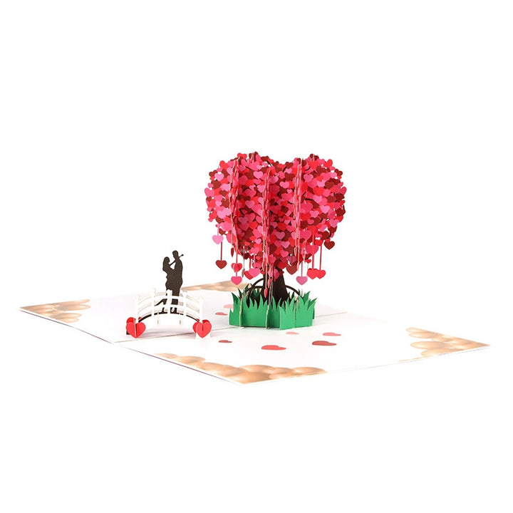 Love Heart Tree 3D Pop Up Paper Art Greeting Card