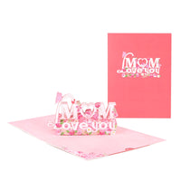 Love Mom 3D Pop Up Paper Art Greeting Card