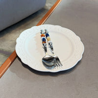 Abyssal Amber Beads Stainless Steel Spoon & Fork