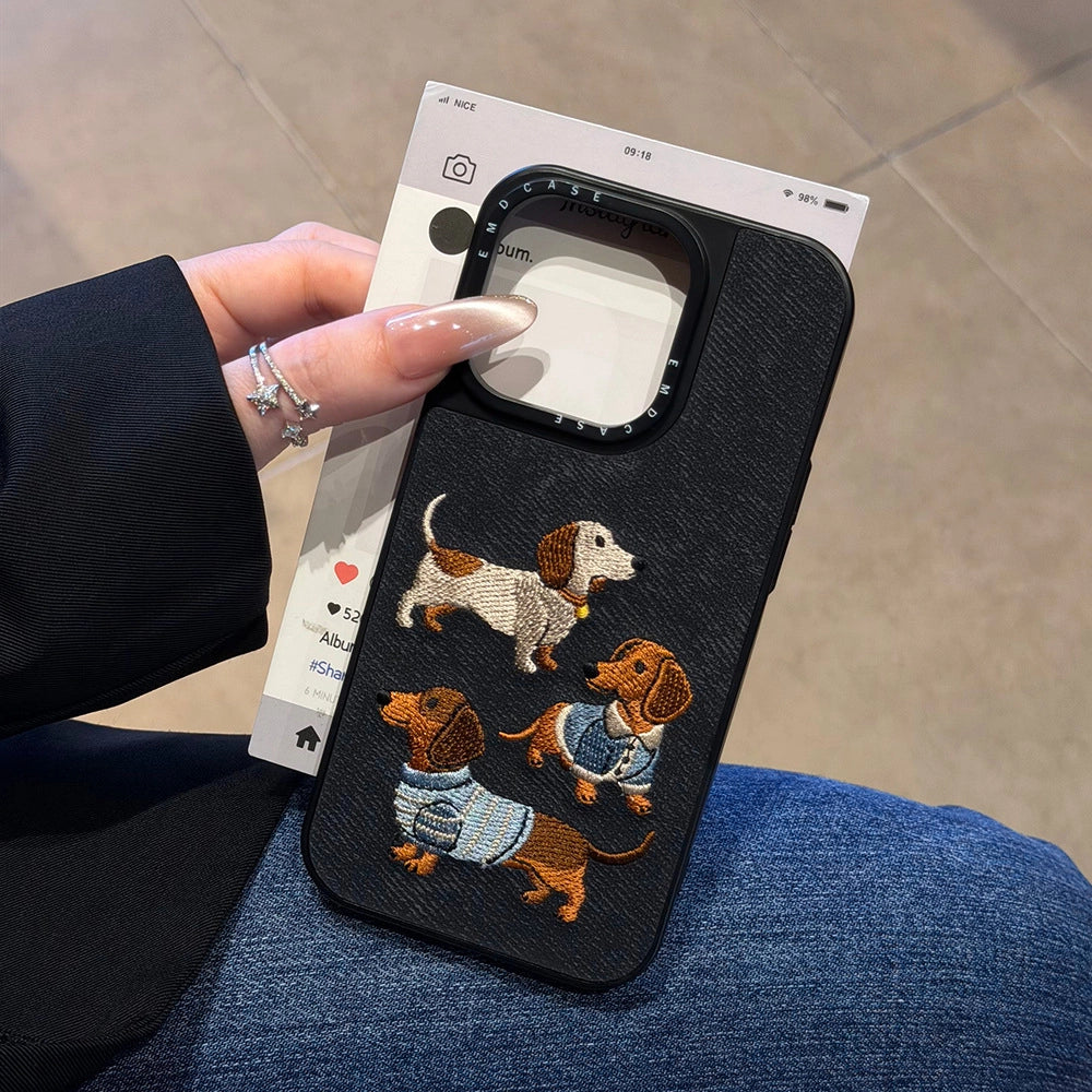 Embroidered Dachshund Phone Case - TRLab Shop