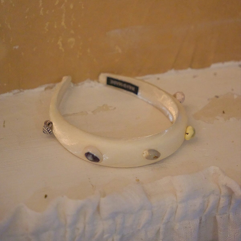 Natural Seashell Satin Sponge Headband