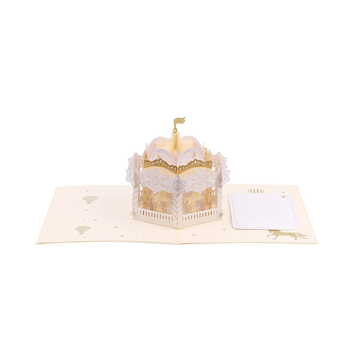 Carousel 3D Pop Up Paper Art Greeting Card