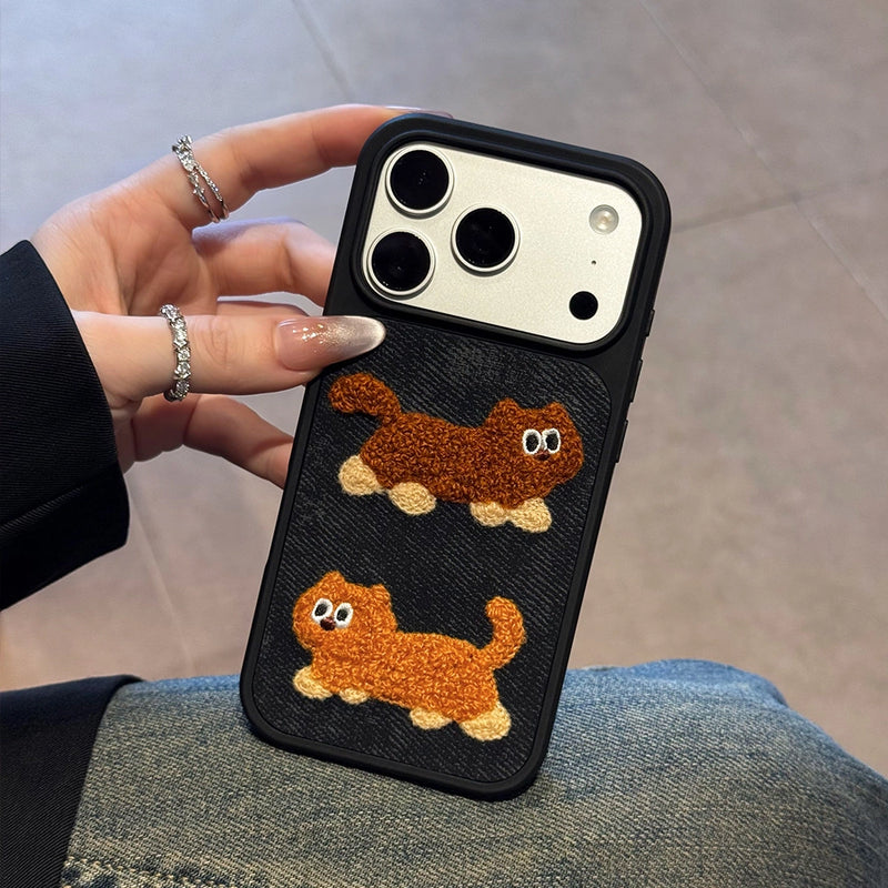Dachshund & Garfield Embroidered Phone Case - TRLab Shop