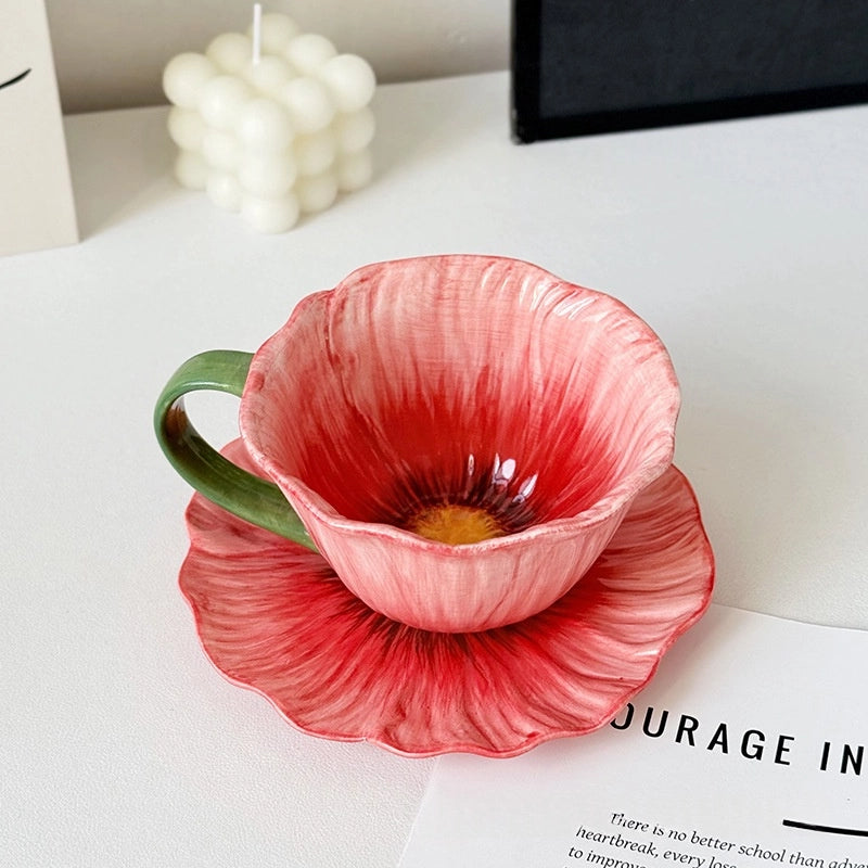 Floral Ceramic Cup & Saucer Set - TRLab Shop