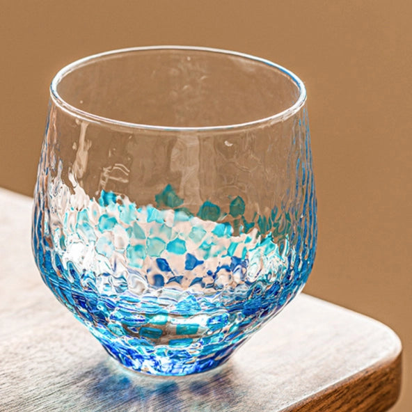Colorful Polka-Dot Hammered Glass Cup