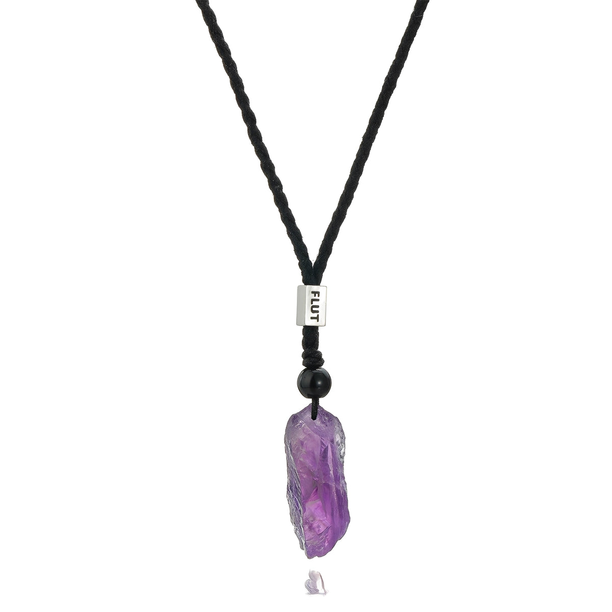 Brazilian Amethyst necklace featuring a polished purple amethyst pendant on a delicate silver chain, showcasing elegant gemstone jewelry.