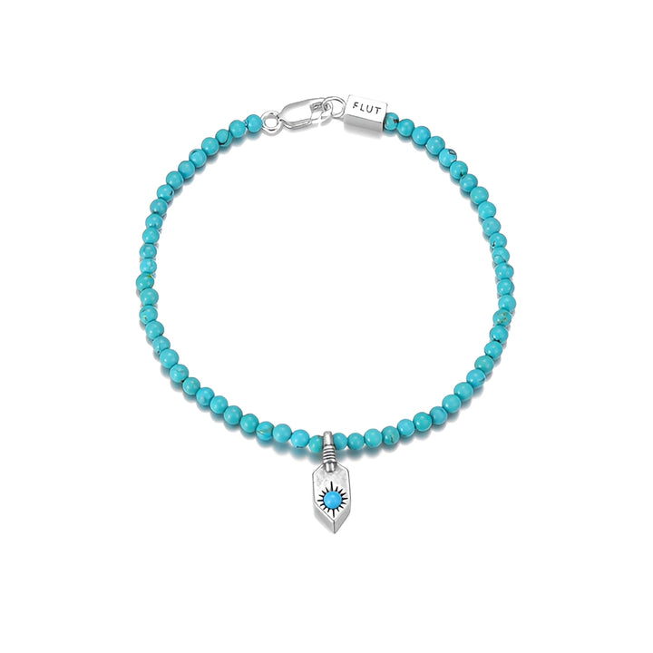 Tibetan-Style Turquoise Round Bead Bracelet